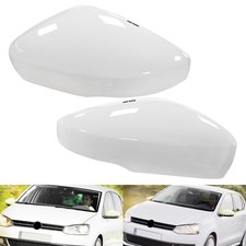 Links+Rechts Weiß Glänzend Außenspiegel Spiegel Abdeckungen Für VW Polo 6R/6C