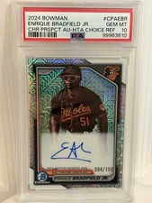 2024 Bowman Enrique Bradfield Jr HTA Choice Ref Auto /150 PSA 10 GEM MINT 🔥📈
