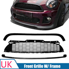 For Mini R55 R56-R58 R59 Cooper S & JCW Gen 2 Front Grille W/ Frame Gloss Black 