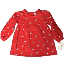 NWT Tucker + Tate Red Christmas Tree  Glitter Long Sleeve  Dress Size 18 M 