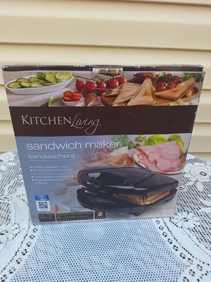 Kitchen Living Sandwich Maker   Non-Stick Plates, Original Box