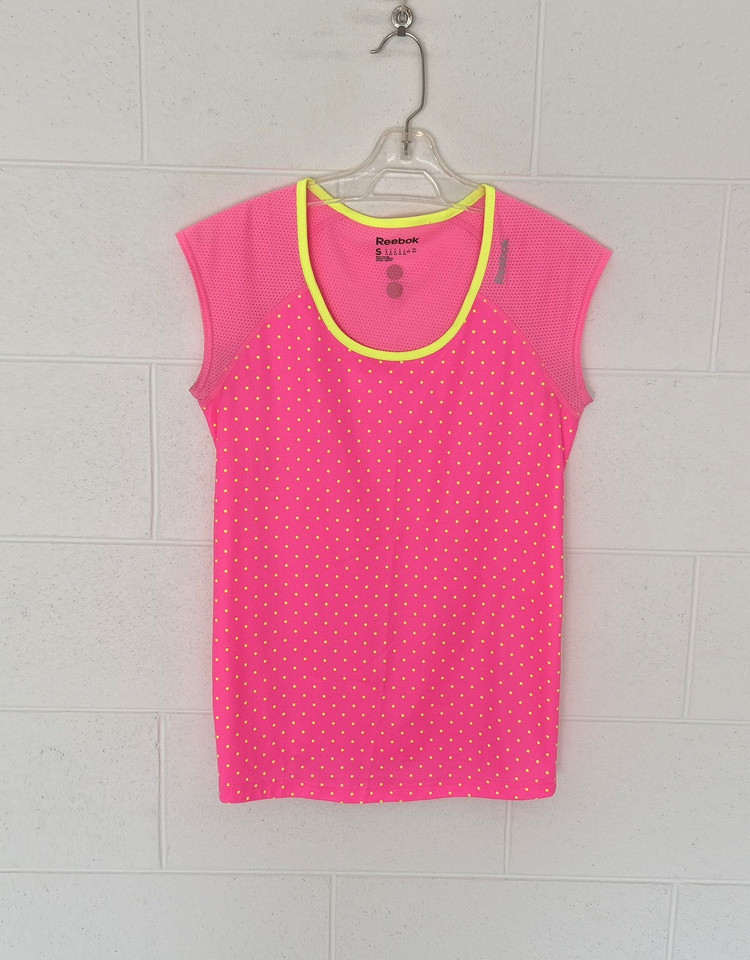 Reebok EC size S (10) pink & yellow light weight sports active top