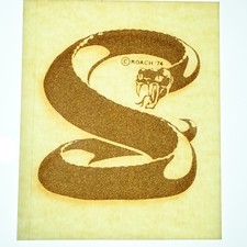 Original VINTAGE 1970s Heat Transfer Roach Snake