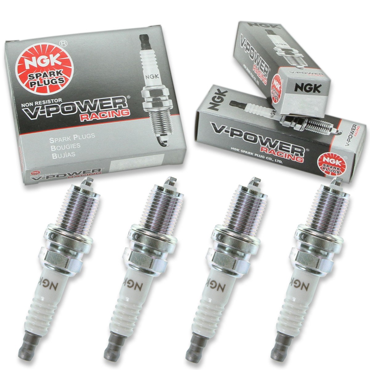4 pc NGK 7942 R5672A-10 V-Power Racing Spark Plugs for C57YC C57Y C57HCX 791 yw