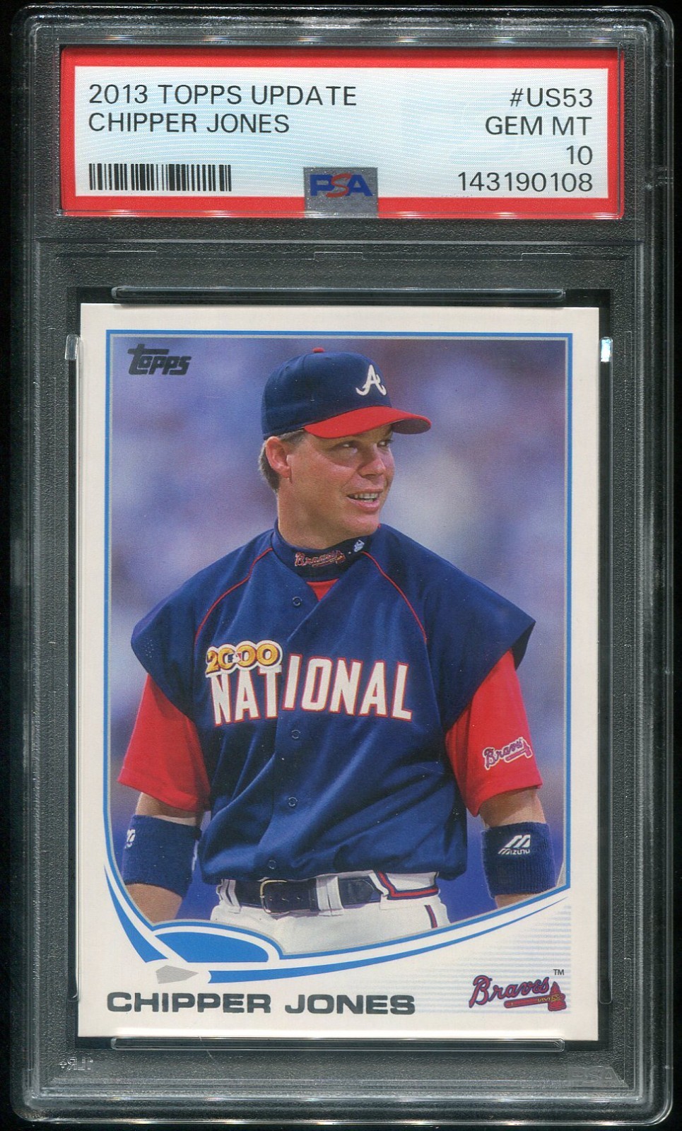 2013 Topps Update SP Legend Variation Chipper Jones #US53 (HOF) PSA 10 143190108