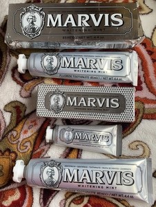 3 Tubes Marvis Toothpaste From Italy 2 4.4 Oz Whitening Mint & 1 Smokers 1.3 Oz
