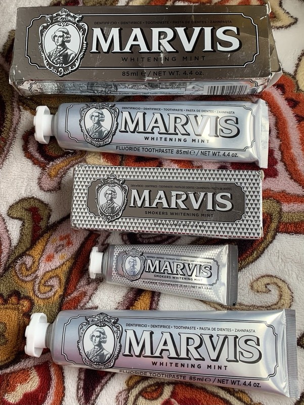 3 Tubes Marvis Toothpaste From Italy 2 4.4 Oz Whitening Mint & 1 Smokers 1.3 Oz