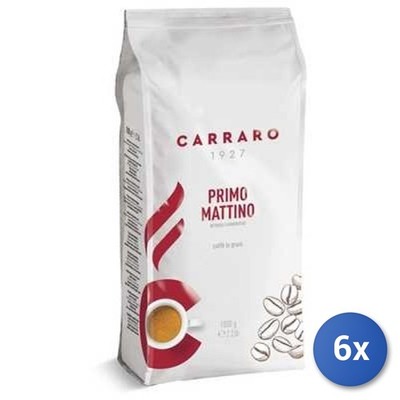 6X Multipack Carraro Coffee Beans Primo Mattino 2.2 Lbs