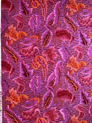 By Fat Quarter RARE Kaffe Fassett EMBROIDERED LEAF MAGENTA GP42 Rowan OOP FQ