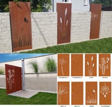 Sichtschutz Element Metall Edel Rost verschiedene Motive 158x60 cm Garten Wand