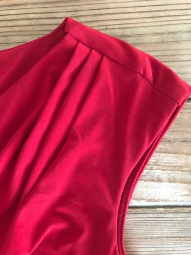 Vestido Ralph Lauren Rojo Sin Mangas Fruncido Talla 6 - Imagen 5 de 7