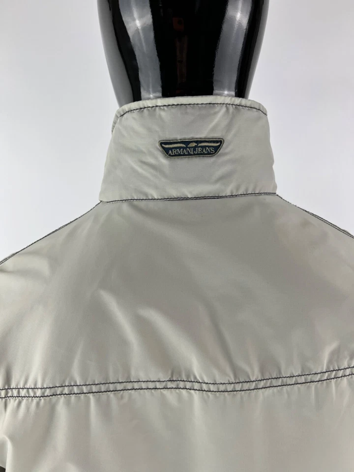 Vintage Armani Jeans Men's Gray Nylon Jacket Size EU48 - Image 3 of 4