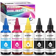 Sublimation Ink 500ML for Epson ET-4550 ET-5170 XP-4205 5 Pack, CMY 2BK 