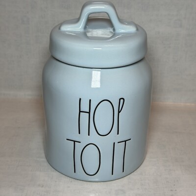 Rae Dunn Artisan Collection By Magenta Hop To It Canister Light Blue