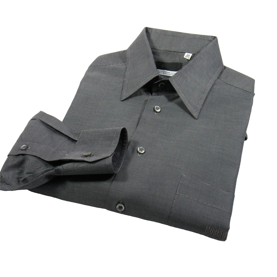 Moschino Uomo Men's Shirt Dobby Print Charcoal Gray Made in Italy Size 39 - Image 2 of 4