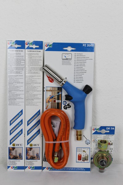 Cfh Set GaslöTer Pz 2000 Inkl. Gasschlauch 1,5M+Dr 114+ 2 X 52320-image