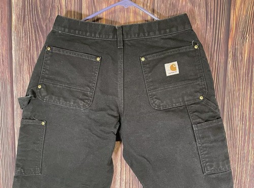 RARE Carhartt Pants B01 Blk Duck 29X28 Dungaree Fit Double Knee Work Pants - Picture 6 of 6