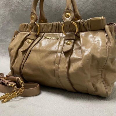 MIU MIU VITELLO LUX Leather 2Way Shoulder Bag Crossbody color