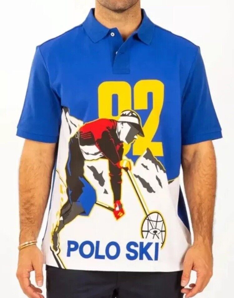 Polo Ralph Lauren POLO SKI 92 Graphic Mesh Knit Short Sleeve Polo Ralph Lauren POLO SKI 92 Graphic Mesh Knit Short Sleeve