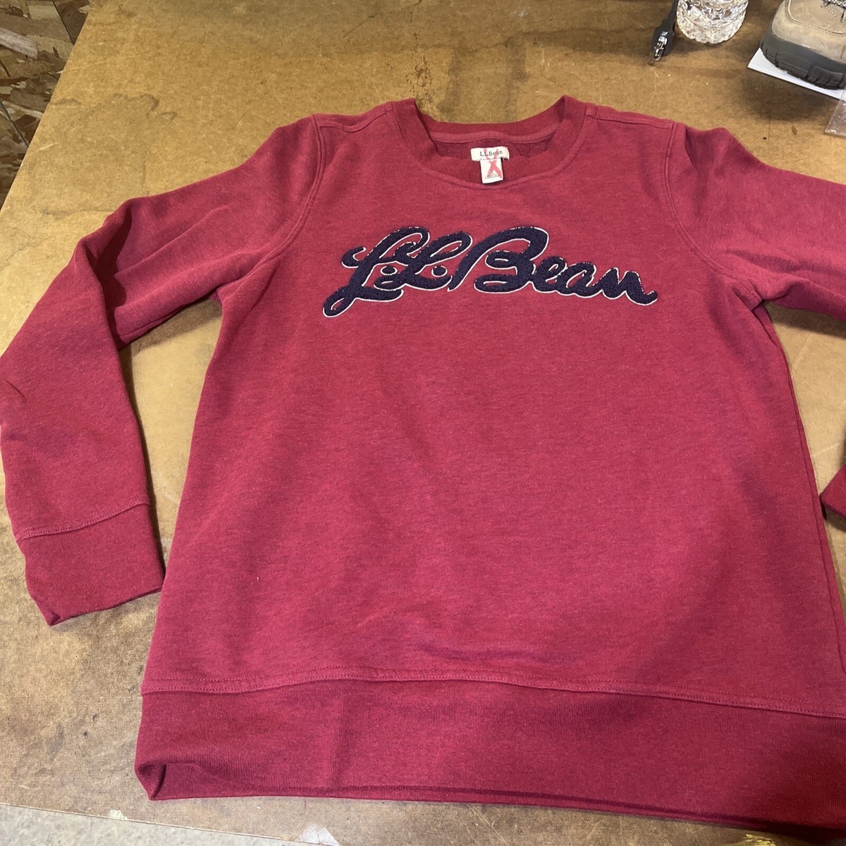 LL Bean CrewNeck Sweatshirt 1912 Logo Spell Out Cursive Script