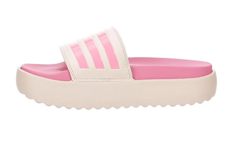 Adidas Adilette Platform Women s 10 Wonder Quartz Beam Pink Taupe Slides Sandals
