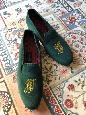 monogrammed slippers mens