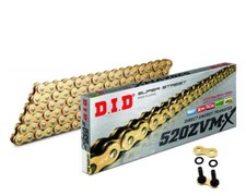 DID ZVMX Motorrad X-Ringkette Gold 520 Teilung 110 Glieder offen +Nietschloss