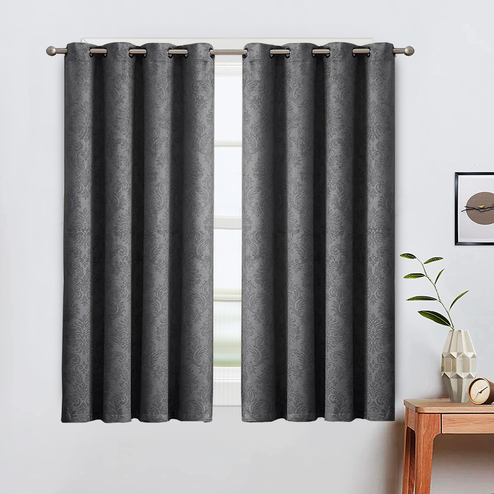 Dreamscene Eyelet Blackout Curtains PAIR Of Thermal Ring Top Ready Made Luxury E - Foto 11