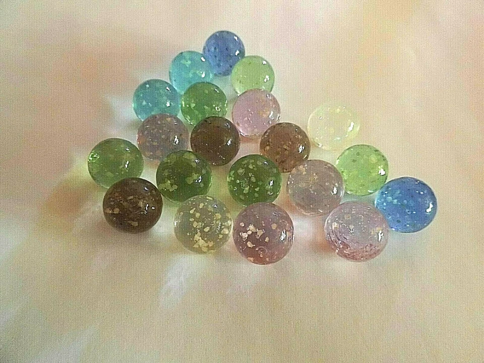 20 Murmeln Moonlight, fluoreszierend ca. 16mm, Glaskugel, Glasmurmel (177300)