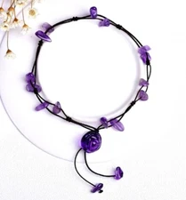 Flower Ankle Bracelet Amethyst Wrist Crystal Rose Natural Gemstone Jewellery