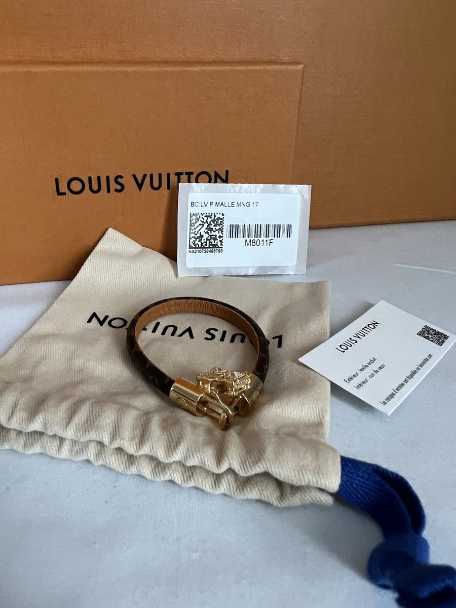 Authentic LOUIS VUITTON Petit Malle Charm Bracelet Bangle Monogram