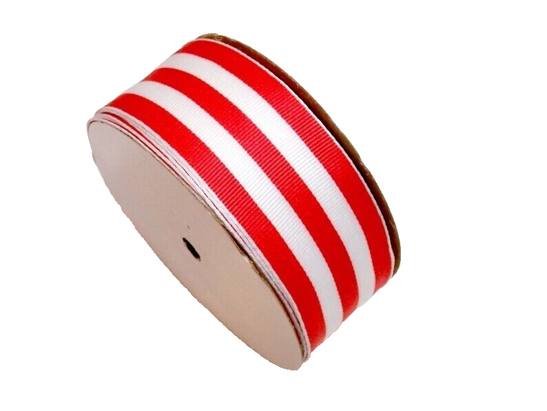 Coral Orange Grosgrain Ribbon 1 1/2" wide x 10 yards Offray Mono Stripe B6 - Image 2 of 4