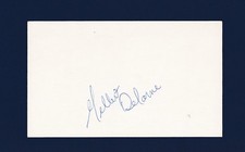 Gilbert Delorme signed vintage hockey index card