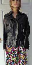 Leather Factory Firenze Black Leather Jacket 12uk.made In Italy.