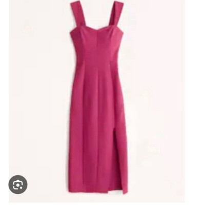 NEW Abercrombie and Fitch, Wide Strap Corset Midi Dress Small Petite Dark  Pink | eBay