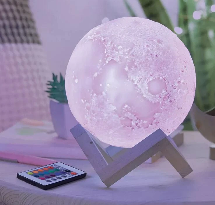 Novelty Table Lamp Warm White Full Moon LED Mood Light West