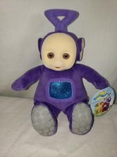 Vintage 1998 Eden Teletubbies TINKY WINKY 8 Plush Doll w/Tag, Flocked Face NWT