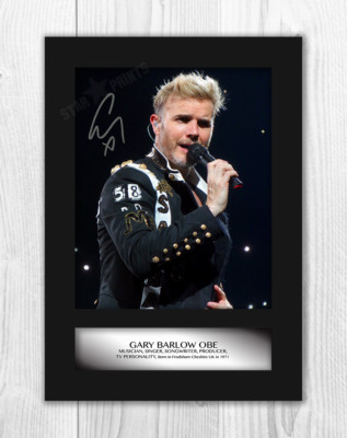 Gary Barlow (2) A4 signed mounted photograph picture poster. Choice of frame.