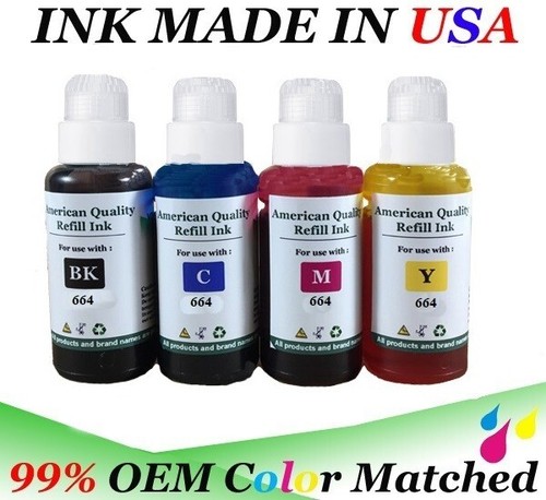 VC Refill Ink Bottles set of 4 (non-OEM) 664 T664 for L350 L303 L100 L201 L505