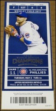 5/2/2017 Chicago Cubs vs Philadelphia Phillies Ticket Ben Zobrist Jon Lester Win