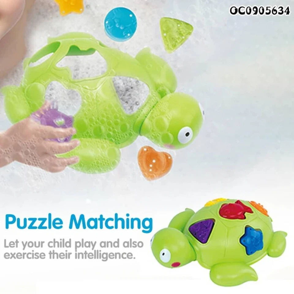 Juguete clasificador de forma de bebé tortuga con 6 bloques de colores, rompecabezas clasificador y a juego Foto 4 de 4