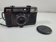 Vintage Ricoh F-35 Point & Shoot 35mm Film Camera, Built-in Flash, Tested - RARE