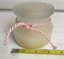 Lamplight Farms Freesia Moments Small Candle w/ Frosted Glass Container EC!
