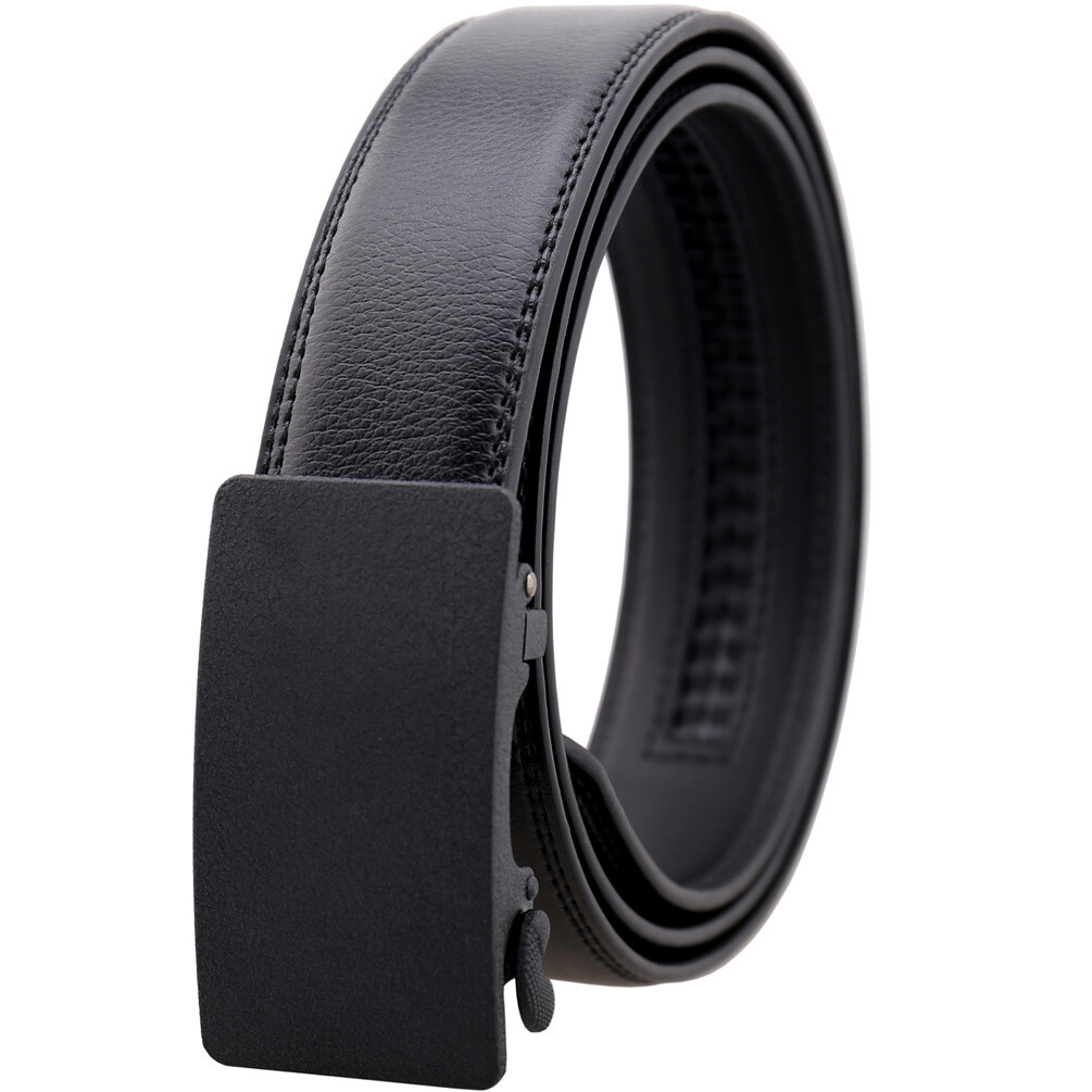 Hot Sale Men's Cow Leather Belt Automatic Buckle Belt Ratchet Strap Gift Dress E - Foto 12
