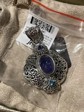 Sarda Artisan Collection of Bali Sterling Silver .50ctw Tanzanite Topaz Pendant