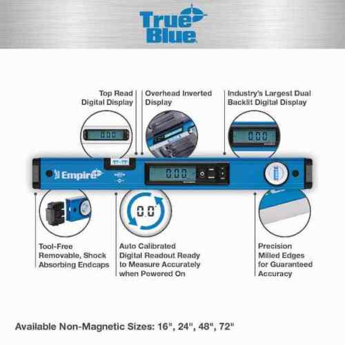 24 in. Empire Blue True Digital Box Level Levelling Tool With Heavy Duty Case - Picture 2 of 11