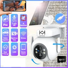 4K Solar Wireless Security Battery Camera WIFI Outdoor Home Color Night Vision