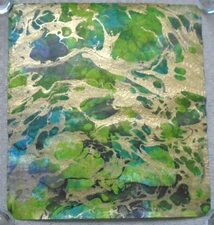 Unique Original Art Marbled Handmade Paper / Never Framed 26" x 24"