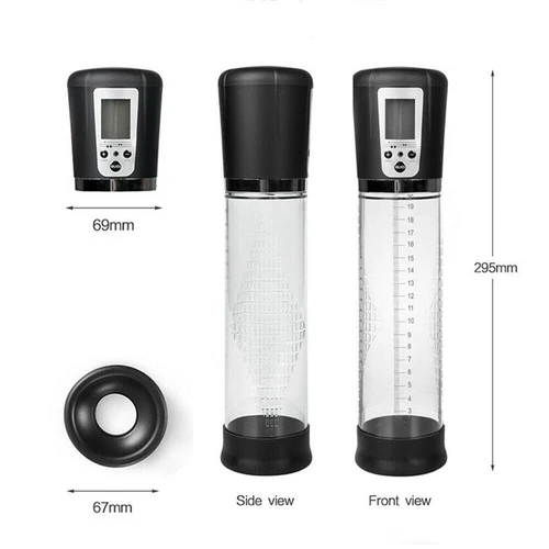 Bomba de pene eléctrica al vacío digital recargable hombre alargador de pene-crecimiento - Foto 12 de 12