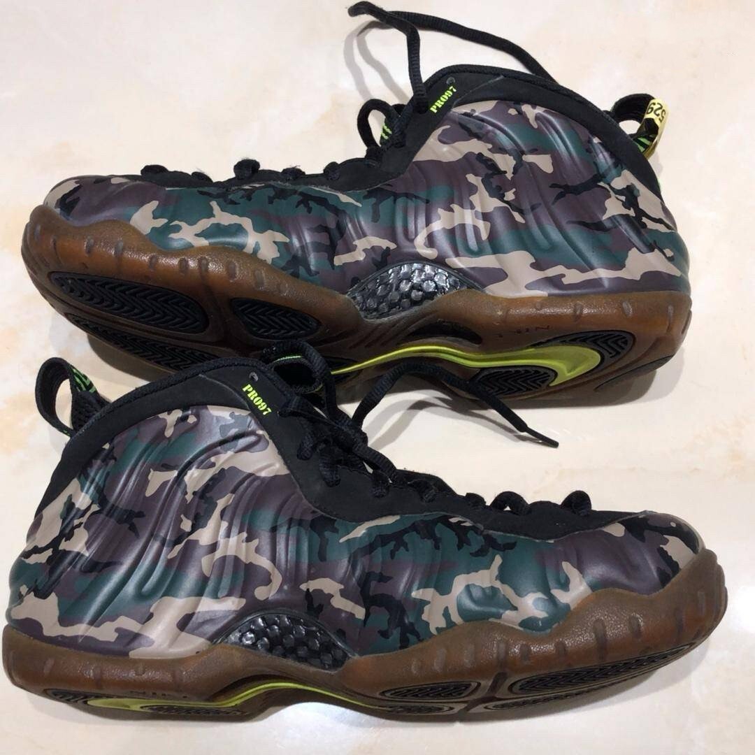 Size 8.5 - Nike Air Foamposite Pro Prm Le Green Camo | eBay